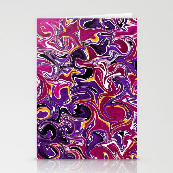 Purple and pink swirl abstract, Colorful liquify art Stationery Cards