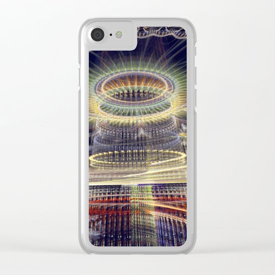 The Tower, Surrealistic mixed media art Clear iPhone Case