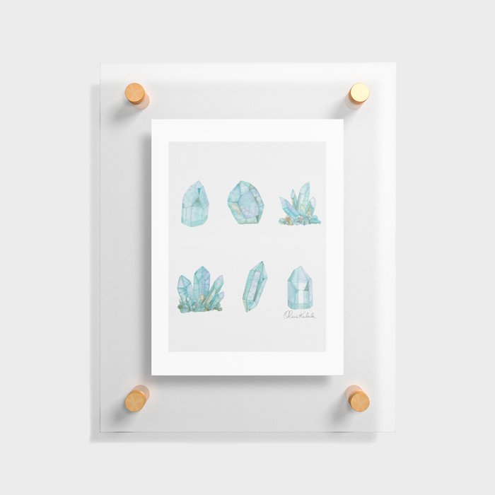 Crystals - Turquoise Floating Acrylic Print
