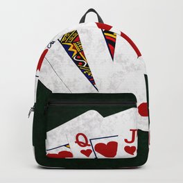 Poker Royal Flush Hearts Backpack