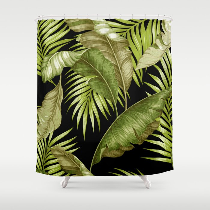 HAWAIIAN GARDEN TROPICAL LEAVES| black 