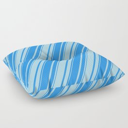 [ Thumbnail: Blue & Light Blue Colored Lines/Stripes Pattern Floor Pillow ]