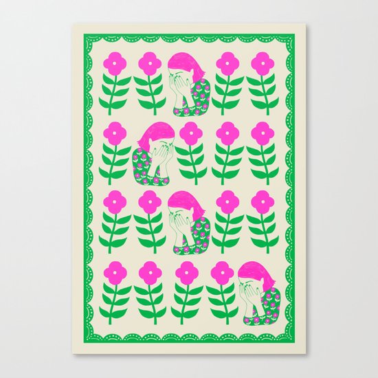 Don't be shy, shy girl, shy, print Canvas Print