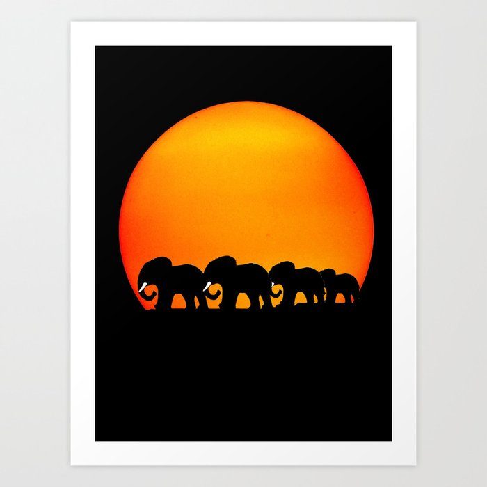 african sunset t-shirt Art Print