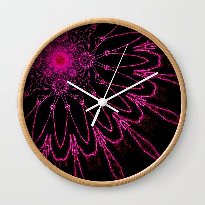 The Modern Flower Electric Fucshia Wall Clock