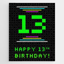 [ Thumbnail: 13th Birthday - Nerdy Geeky Pixelated 8-Bit Computing Graphics Inspired Look Jigsaw Puzzle ]