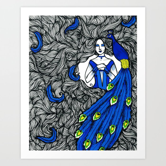 Peacock Blue Art Print
