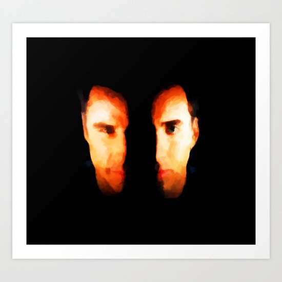 Face Off - Portrait Painting Style Art Print