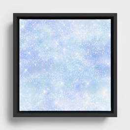 Blue Iridescent Pattern Design Framed Canvas
