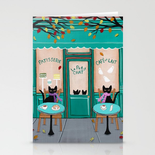 Paris Cafe for Cats Stationery Cards