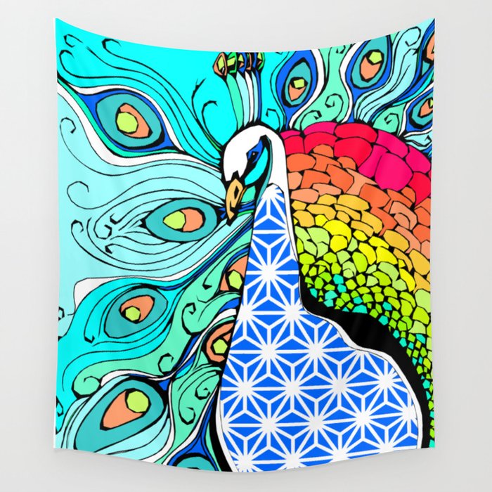 Peacock wall tapestry clearance