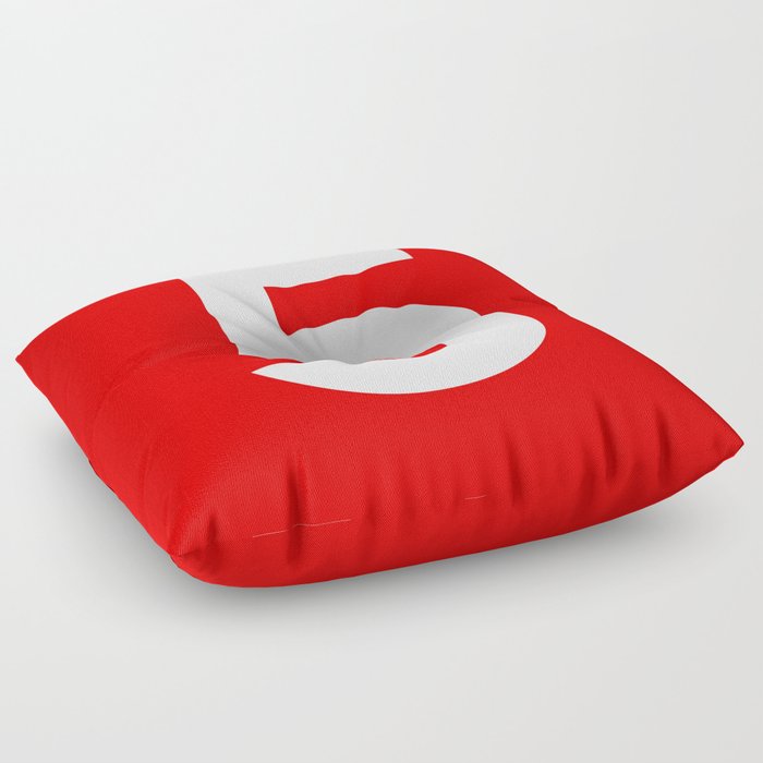 Number 5 (White & Red) Floor Pillow