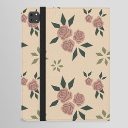 Romantic Simple Minimalistic Pink Rose Pattern iPad Folio Case