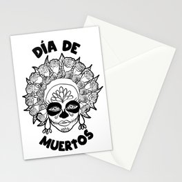 Día de Muertos - Sugar Skull Girl Outline Stationery Cards