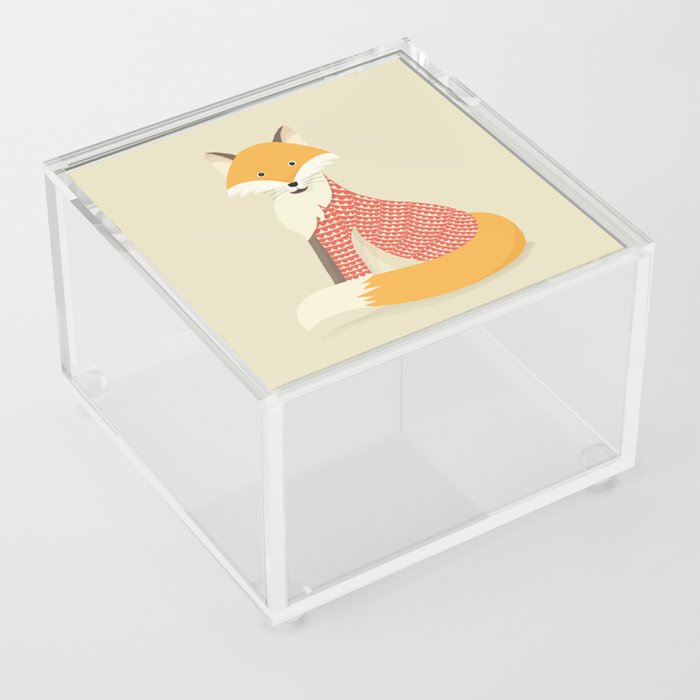 Whimsical Red Fox Acrylic Box