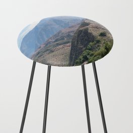 Argentina Photography - Beautiful Green Landscape Under The Cloudy Sky Counter Stool