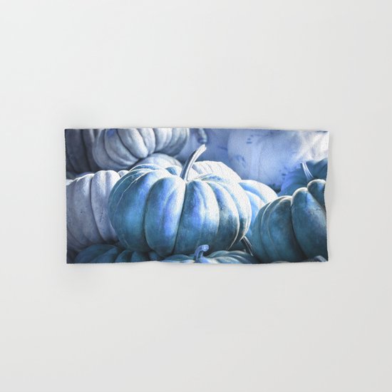 Autumn Pumpkins Blue Hand & Bath Towel