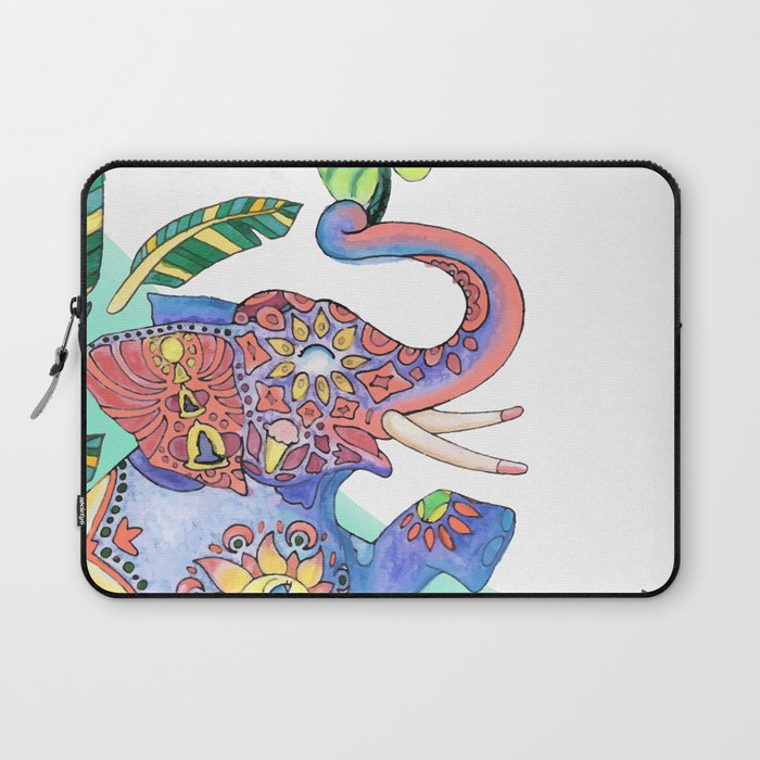 The Happy Elephant - Turquoise Laptop Sleeve