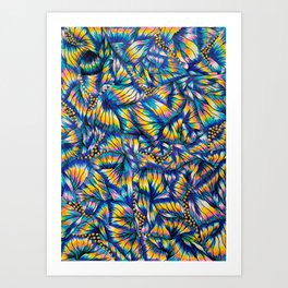 Wild Butterfly Colorful Wing Texture Pattern Art Print