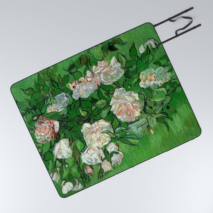 Vincent van Gogh "Pink Roses" Picnic Blanket