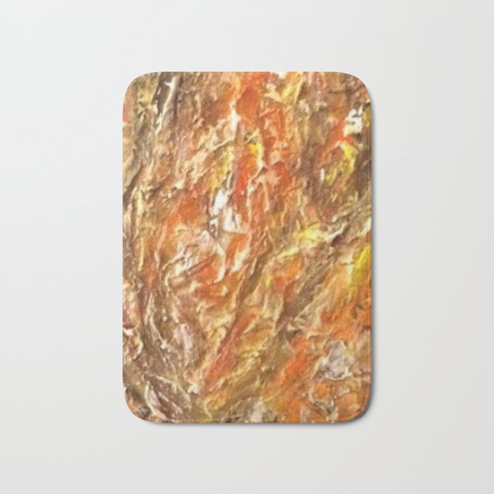 Textured Acrylic Painting By Annette Forlenza Bath Mat