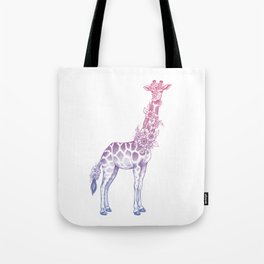 Floral giraffe Tote Bag