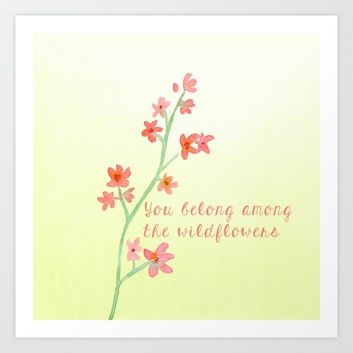 Wildflowers - Pink Art Print