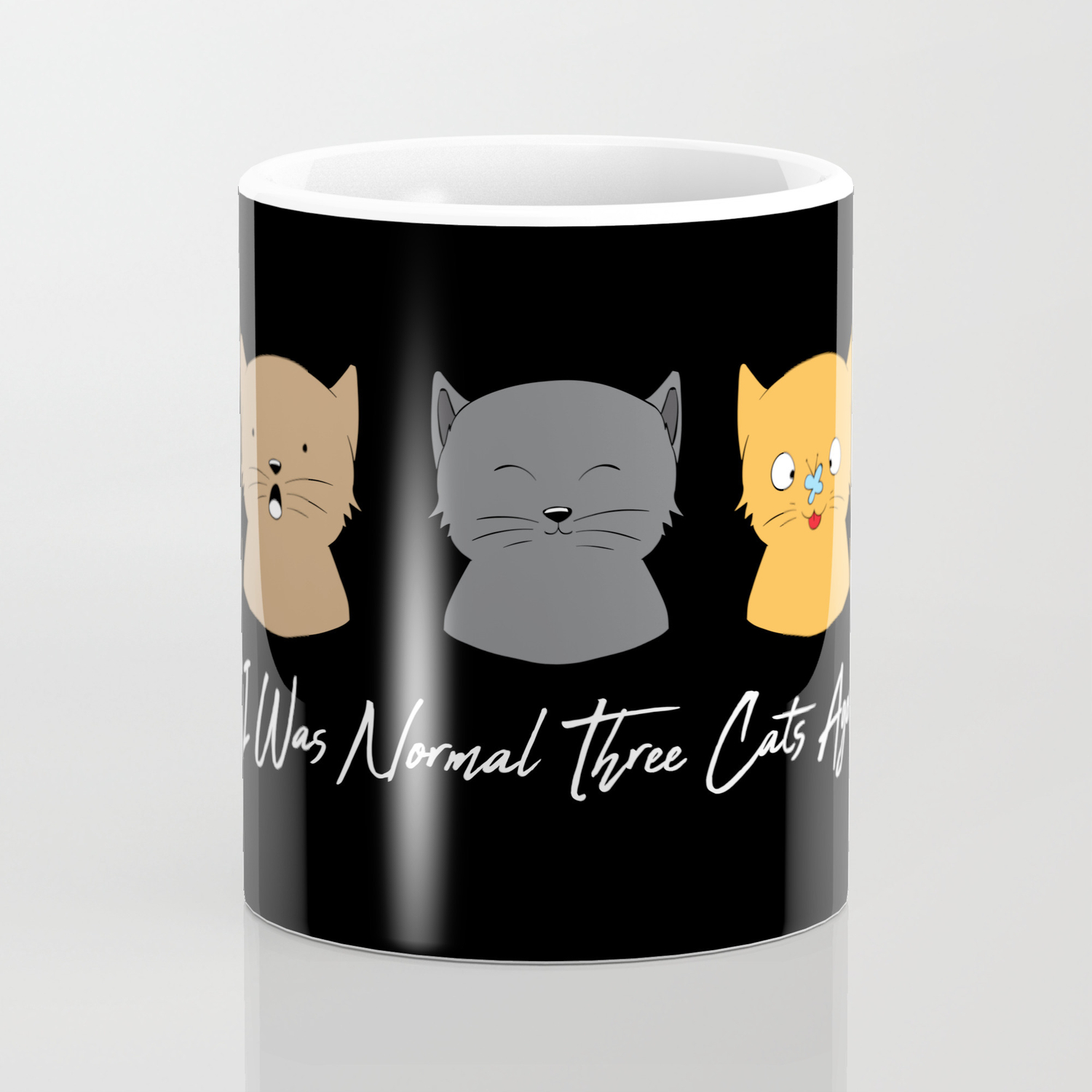 I Was Normal Three Cats Ago Kitten Feline Purr Coffee Mug By
