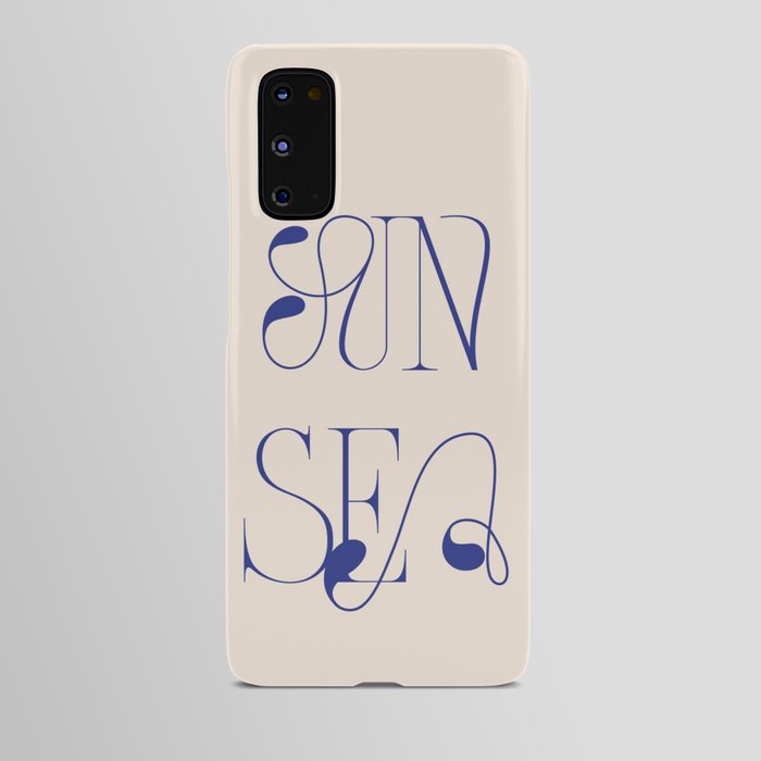 Sun Sea Typography | Summer Saying | Blue Sun Quote Android Case