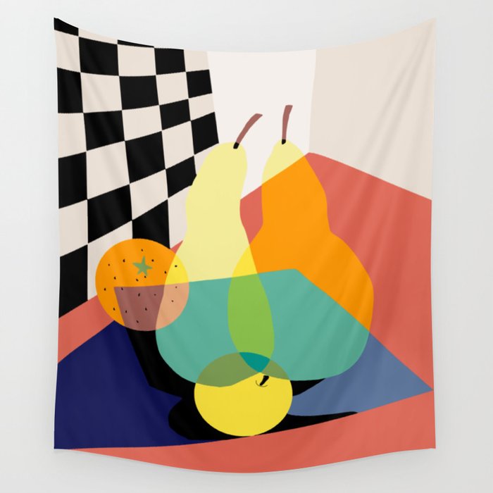 Still life overlay with pears Wall Tapestry