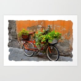 Bicycle, Tuscany Art Print