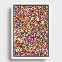 Rainbow Sprinkles Sweet Candy Colorful Framed Canvas