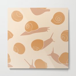 Retro Snail Pattern Metal Print