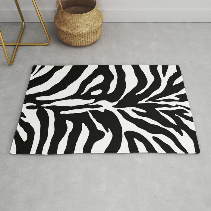 Black and white Zebra Stripes Design Rug