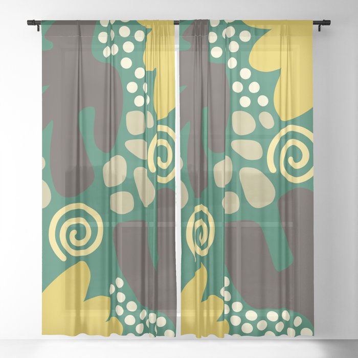 Abstract vintage colors pattern collection 8 Sheer Curtain