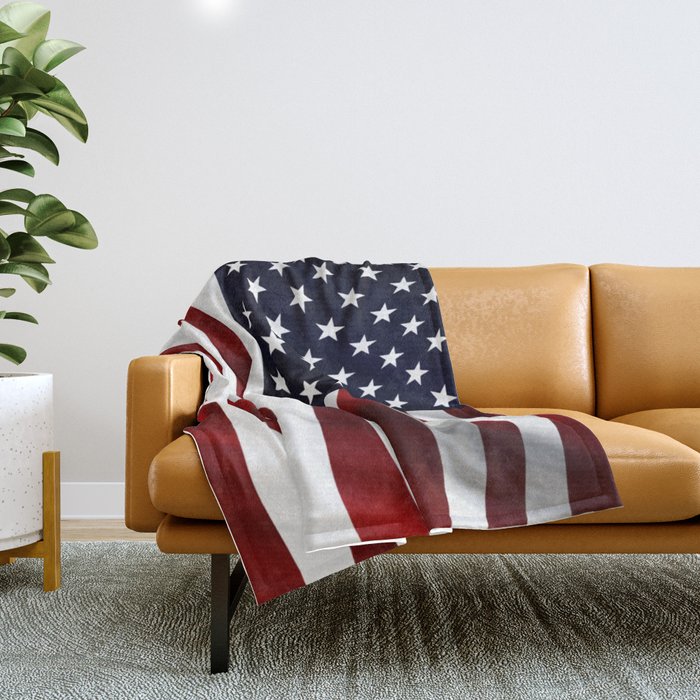 American Flag USA Throw Blanket by Liviana Society6
