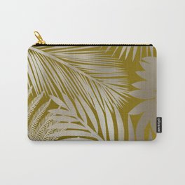 Tropical Palm Leaves, Yellow and Gold Carry-All Pouch