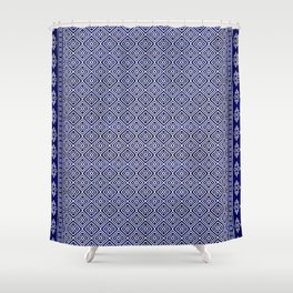 Azure Symmetry: Embracing Geometric Oriental Moroccan Traditions Shower Curtain