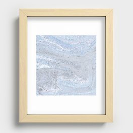 blue marble Recessed Framed Print