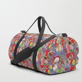 Poodle Dogs & Cats Celebrate Love with Flowers - Veri Peri  Duffle Bag