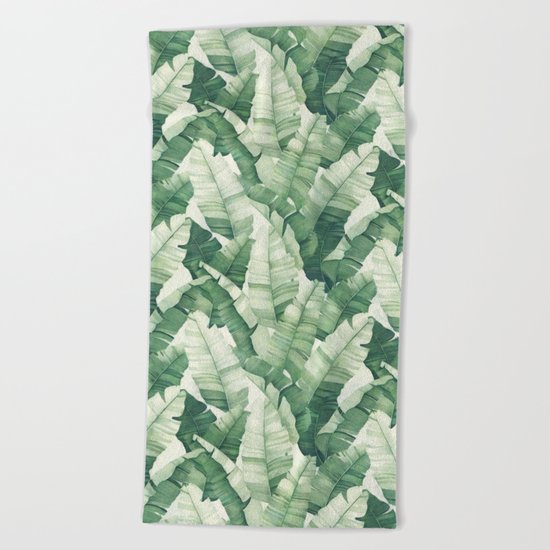 Banana leaves II Beach Towel