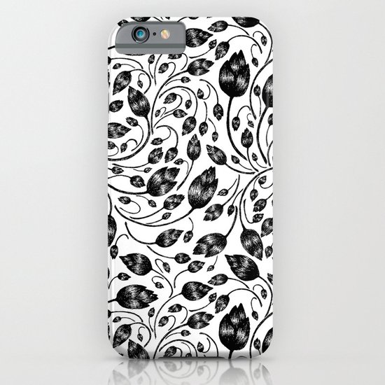b&w flora pattern iPhone & iPod Case