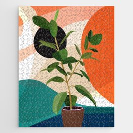 Ficus Colorful Round Geometry I Jigsaw Puzzle