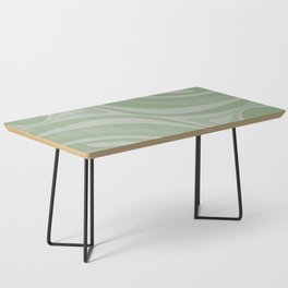 New Groove Retro Swirl Abstract Pattern in Muted Green Coffee Table
