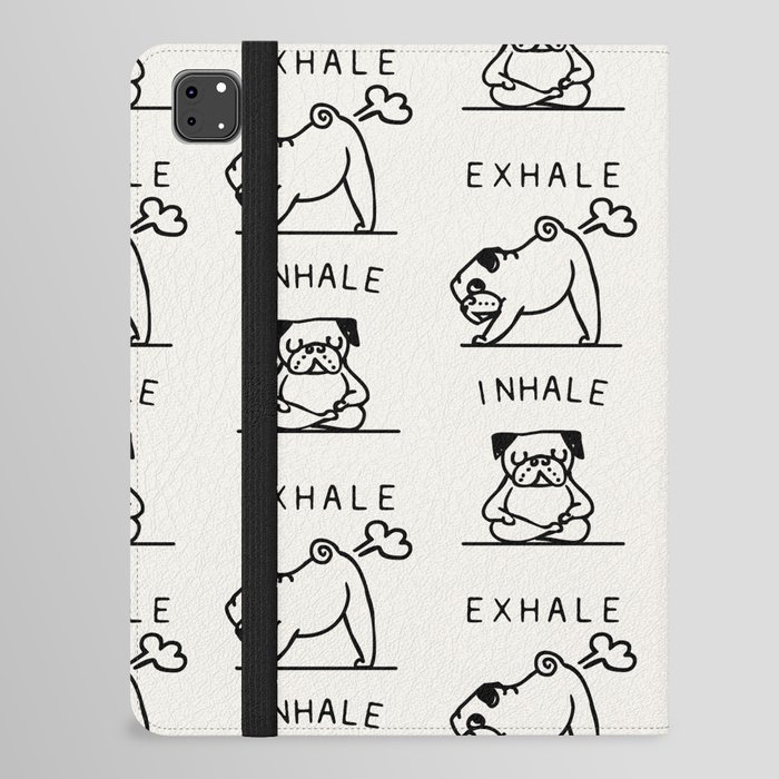 Inhale Exhale Pug iPad Folio Case