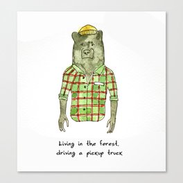 Lumberjack bear Canvas Print
