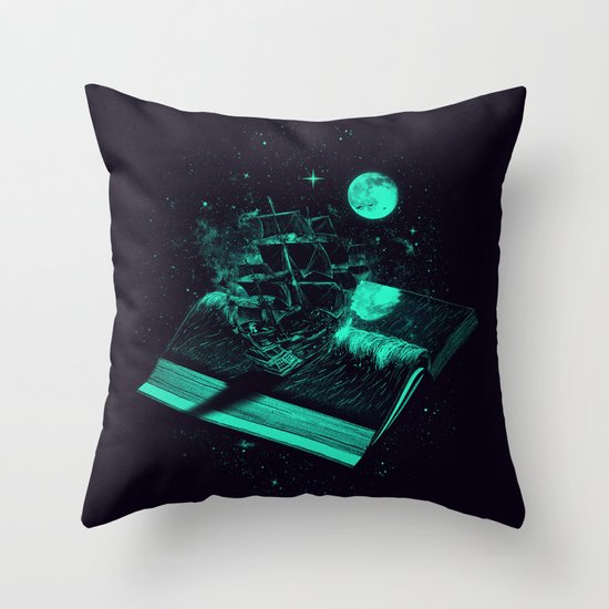 Crossing the Rough Sea of Knowledge Throw Pillow