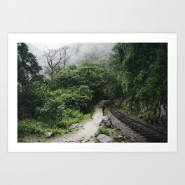Hiking by the tracks from Machu Picchu Art Print