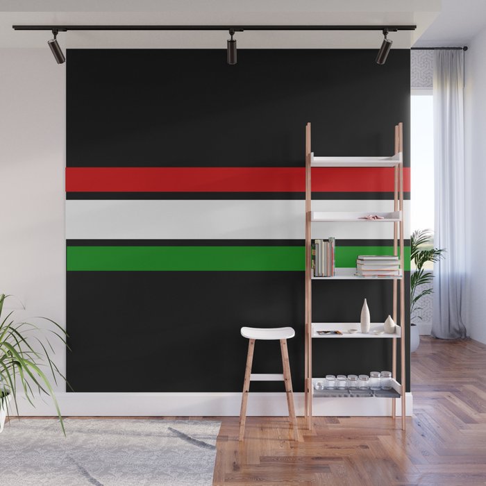 TEAM COLORS 2 RED GREEN Wall Mural