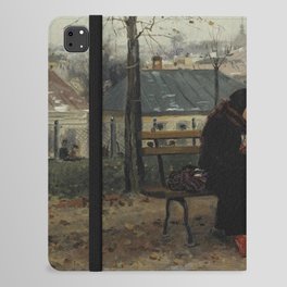 Man and woman on a bench iPad Folio Case